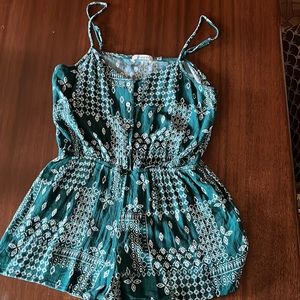 Romper green and white. Size M